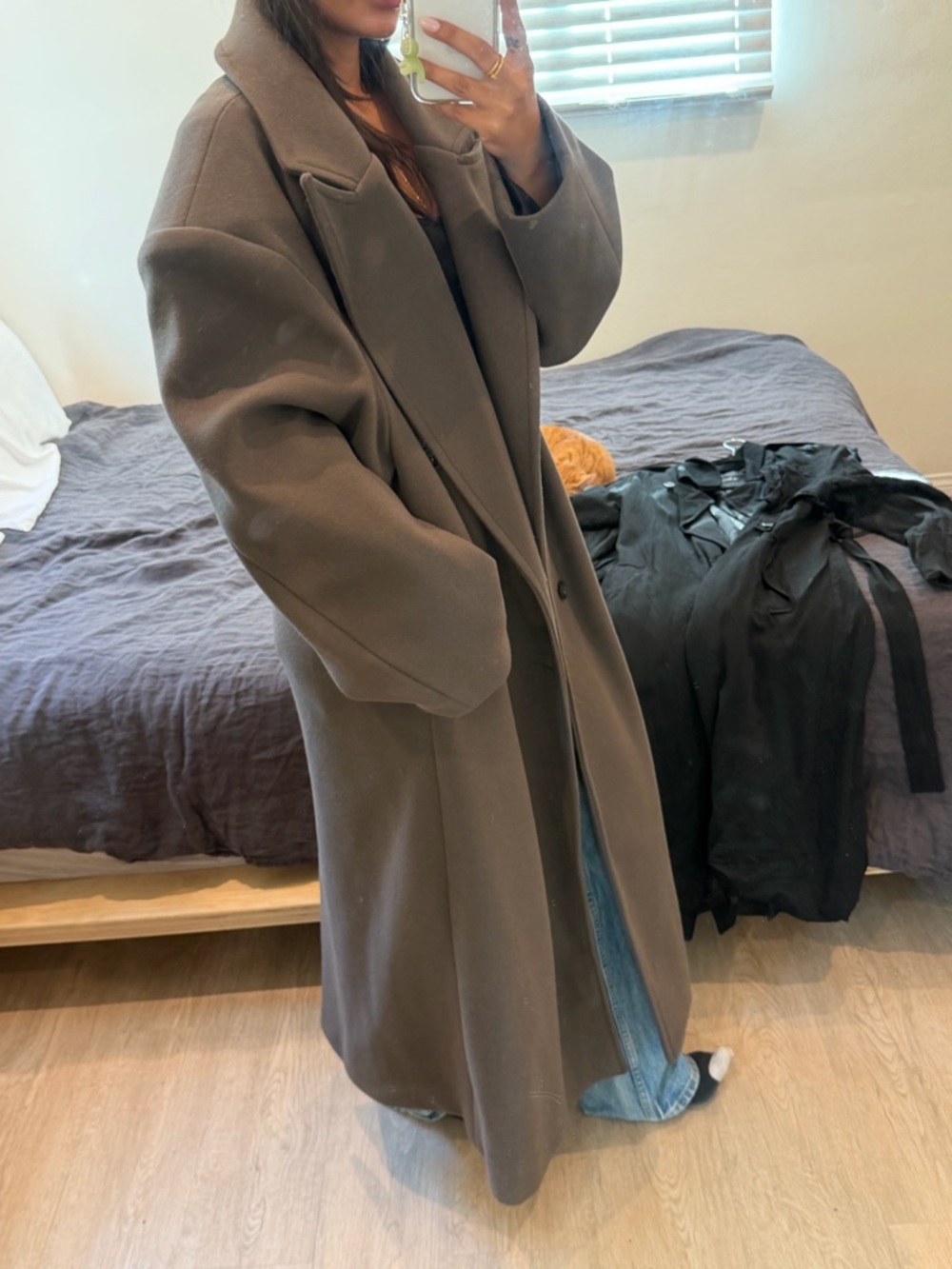 Source Unknown Oversized Coat in Dark Brown